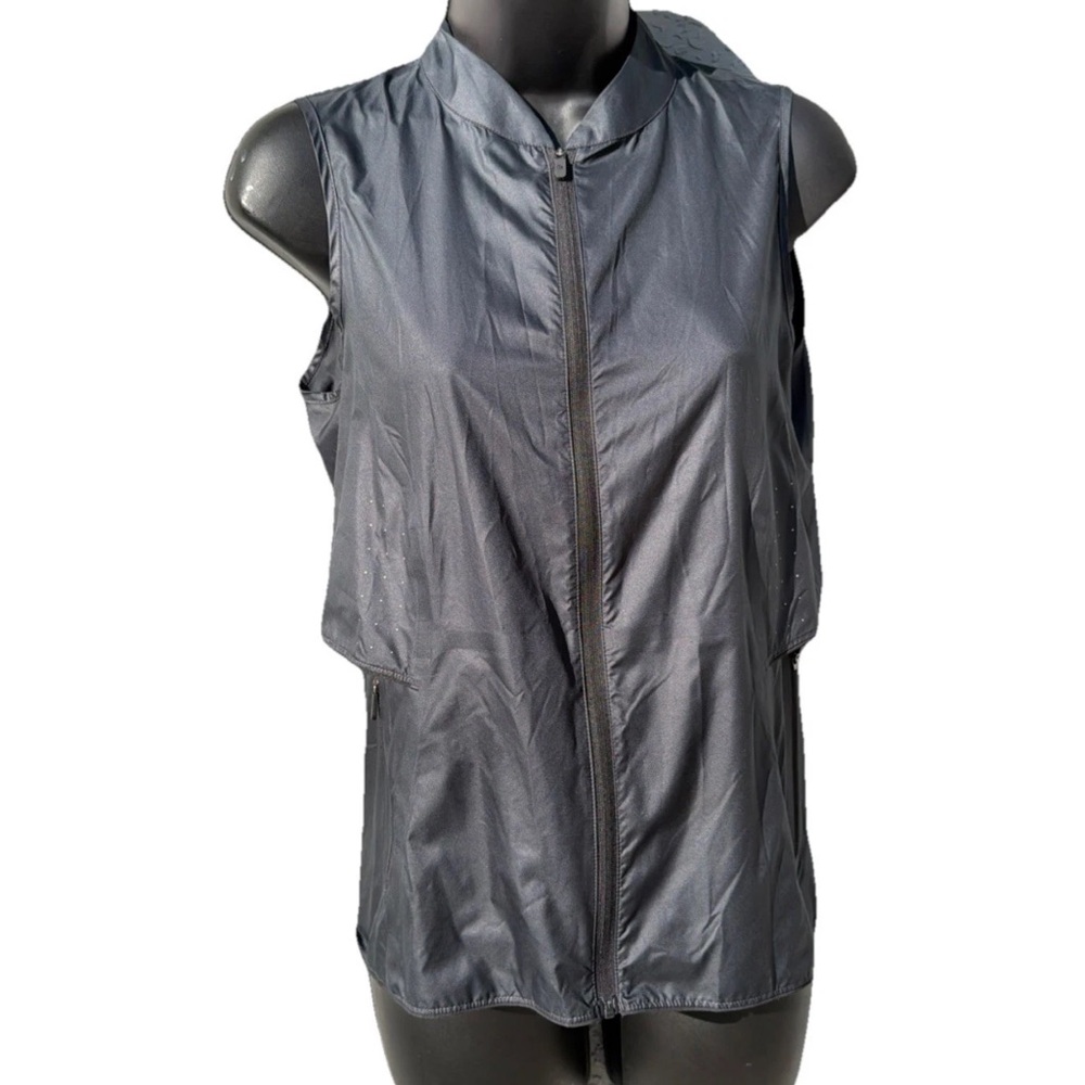 Lululemon Running Vest Womens Size 4 Black Full Zip Pockets Lightweight